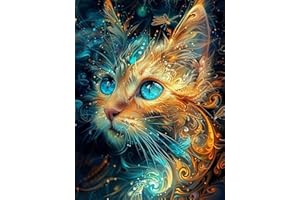 FLAJZ Diamond Painting Erwachsene, 5D Diamant Painting Bilder Katze, Diamond Painting Set für Anfänger und Erwachsene, DIY Mosaikherstellung Bastelset für Haus Wanddeko, 30x40cm