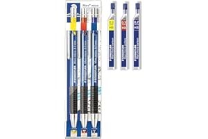 Staedtler Marsmicro 775SCWP3 - Set 3 matite portamine, da 0,3 a 0,7 mm, colorate, inclusa 1 mina: 03-H; 05-HB; 07-B