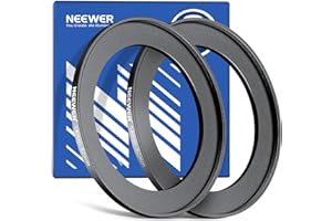 Neewer Adapter z pierścieniem Step Up 58-82 mm (2 sztuki) ze ściereczką do czyszczenia, ultracienki pierścień adaptera filtra obiektywu ze stopu aluminium do obiektywu aparatu 58 mm do użycia filtra