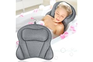 ZAKAZAKA Badewannenkissen, Badewannenkissen mit Saugnäpfen, bequemes Kissen für den Hals, Mesh Bath Pillow, für Home Spa und Badewannen, stützt Kopf, Nacken, Schultern, Rücken