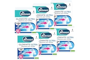 Dr. Beckmann Glowhite Ultra|Maintains brighter white laundry |Treats Greying | 4 x 40 g x 6