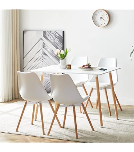 Ensemble Salle à Manger IKayaa – Table + 4 Chaises – Métal Moderne – Neuf
