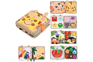 Poudya Quiet Book ab 1 Jahr, Montessori Stille Buch mit,Feinmotorik & Farben Lernen,Stilles Buch für Reisen & Zuhause,Geschenk Spielzeug ab 1 2 3 4 5 Jahre Mädchen Junge