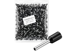 Heschen Set med 1 000 stycken E1510 AWG 16/1,5 mm² koppar crimpstift vinyl isolerad