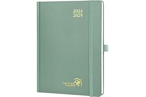 ‎POPRUN POPRUN Kalender 2025 Buchkalender (Aug.2024-Dez.2025) Hardcover, ca. A5 (22 x 16,5 cm), 17-Monate-Terminplaner, Wochenplaner 2025 mit FSC®-Zertifiziertem Papier - Mitternachtsgrün