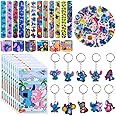 Pianocean 82PCS Kids Party Bag Fillers with Slap Bands, Keychain, Cartoon Stickers, Party Bags, Birthday Party Gifts for Boys Girls Kids