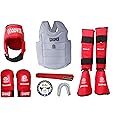 Kai Approved Goodwin Karate Safety Kit - Pack of - Head Guard, Chest Guard, Shin Guard, Hand Gloves-Size - Medium - Color - Red