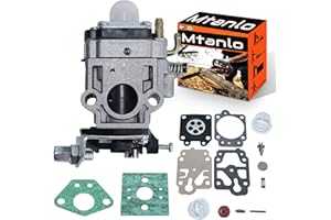 Mtanlo Carburatore Ricambi Decespugliatore Benzina 2 Tempi per MP15, 43CC, 49CC, CG430, CG520, BC430, BC520 con guarnizioni carburatore decespugliatore Kit