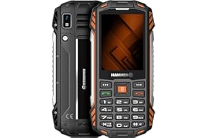 Hammer H Power Plus LTE Outdoor Handy ohne Vertrag, 4000mAh Akku, 128MB Memory, 64MB RAM, 2,8" IPS Display, große Tasten, Taschenlampe, 2 MP Kamera, FM-Radio, USB-C, Dual SIM Nano, Schwarz