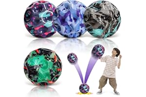 JIASHA 4 PCS Moon Balls,Space Ball Super High Bouncing Ball Facile à Saisir et à Attraper,Balle d'entraînement,Bouncy Balls pour Enfants et Adultes(C)