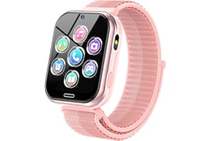 SERUDA Smartwatch per Bambini con Chiamata SOS, Telefono Orologio Intelligente con Fotocamera Musica Pedometro Giochi Audio Storie Della Buonanotte Tempo Insegnante Smartwatch per Ragazzi Ragazze - Rosa