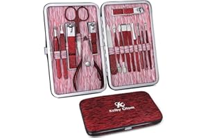 K KEIBY CITOM Manicure Set Professional Nail Clippers Kit -16Pcs Pedicure Care Tools Stainless Steel Women Grooming Kit for Travel or Home (Ruby Red)