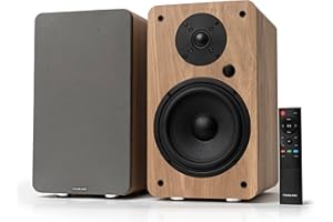 VULKKANO A6 Arc Eincente Amplifiée avec Woofer 6.5", Bluetooth 5.0, HDMI Arc, Optique, RCA, USB, Sortie Subwoofer, Eincentes pour Téléviseur, Couleur Marron