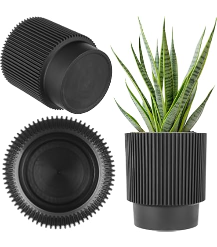 INNA-Glas Vaso In Ceramica Nero – Conico, 8,5x10,5cm – Mini Vaso Per Piante Grasse E Cactus – Fatto A Macchina