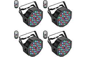 ‎U`KING UKing 4PCS LED Par Licht, 72W LED Strahler RGB DMX Bühnenlicht 7 Modi Partylicht Lichteffekte mit Fernbedienung für DJ Discolicht Hochzeit Weihnachten Bühnenbeleuchtung