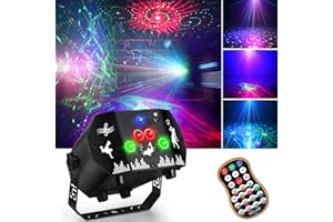 FWIULL Lampe de Scène avec Télécommande: USB Lumiere Soiree 90 RGB Modes, Stroboscope Boule Disco Contrôlée par Musique, Commande Vocale Boule discothèque pour Soirée, Halloween, fête, Noël