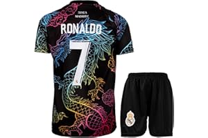MAILLOT ENFANT Madrid #7 Ronaldo Maillot Extérieur Football pour Enfants Shorts, Chaussettes, Tailles Jeune, Coffret Cadeau