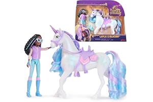 Unicorn Academy Layla und Einhorn Glacier Set - ca. 12 cm große Originalfiguren zur beliebten Netflix Serie mit Zwei Accessoires und Haarbürste für fantasievolles Rollenspiel, für Kinder ab 4 Jahren