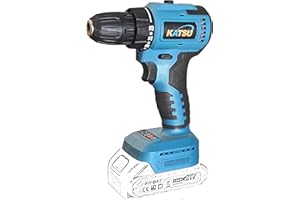 KATSU Tools KATSU FIT-BAT 21 V bezszczotkowa wiertarko-wkrętarka akumulatorowa, 10 mm uchwyt bezkluczykowy, 2 biegi biegów i światło LED, idealna do domowych zadań DIY, bez baterii i ładowarki 102363