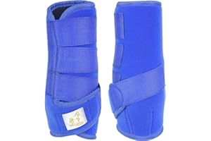 GALLOPING STALLION MEDICINE BRUSHING SUPPORT BOOTS HORSE EQUESTRIAN (Cob, Royal Blue)