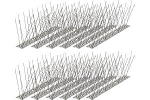 KOKMEYA Bird Spikes 9.84FT, 304 Stainless Steel Bird Deterrents Spikes for Outside to Keep Birds Away Birds Scare Devices Outdoor 12Pcs