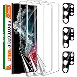 IMBZBK [3+3 Stück für Samsung Galaxy S22 Ultra 5G Schutzfolie, 3 Stück Flexibilität TPU Folie mit 3 Stück Panzer Schutz Glas