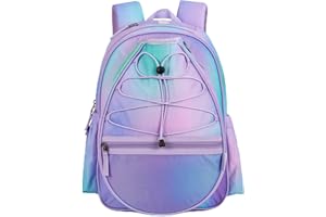 Choco Mocha Tennisrucksack Kinder Tennistasche für Mädchen Sportschlägertasche Teenager Rucksack 16 Zoll, Lila