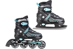 ‎CROXER Croxer Verstellbare 2in1 Inlineskates-Schlittschuhe Optima White/Pink mit 82A Härte PU Rollen, Carbon Abec7 Kugellagern, Trust-Fit System, Vent System & SAS
