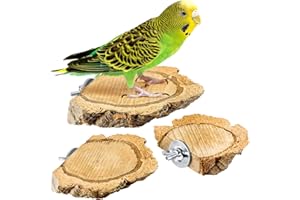KORK-DEKO Lot de 3 cintres à Oiseaux en écorce de liège Naturel pour s'asseoir et hacher Cintres en liège pour perruches, Canaries, perroquets et Autres Oiseaux (3 pièces par Jeu)