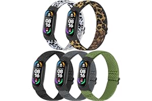 Runostrich Pasek do zegarka kompatybilny z Xiaomi Mi Band 7 / Xiaomi Mi Band 6 / Xiaomi Mi Band 5, elastyczny nylonowy zamiennik paska do zegarka dla mężczyzn i kobiet