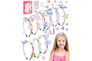 A aBlumen 64 Pezzi Kit Creazione di Cerchietti per Capelli per Bambine 4 5 6 7 8 9 10 Anni Fascia per Capelli per Bambina 3-12 Anni Giochi di Ragazza Regalo per Rgazze Per Compleanno Natale Feste