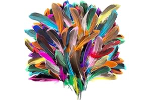 MHYMX Federn zum Basteln, 100 Stück Bastelfedern Bunte Federn Basteln Kunstfedern für DIY Ohrring Hochzeit Traumfänger Haarschmuck Maskenherstellung Kopfschmucksfedern Schulhandwerk