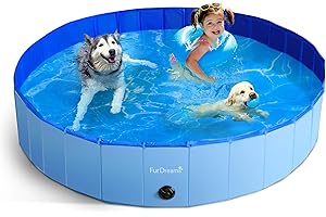Furdreams Faltbares Haustier-Schwimmbecken, Hartplastik-Hundebadewanne, tragbares, multifunktionales, rutschfestes PVC-Kinderbecken für den Außenbereich enießen Sie Sommerglanz in Garten (Extra Large)