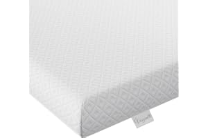 Vesgantti 4 Inch Memory Foam Mattress Topper Double, Gel & Bamboo Charcoal Infused Bed Topper for Cooling Sleep & Pressure Relieving, with Washable Cover-135 x 190 x 10CM