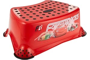 PLASTOREX OKT Kids 18431401085 - Sgabello antiscivolo per bambini, motivo: Cars, colore: Rosso