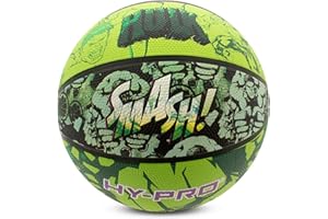 Hy-Pro Ballon de Basket Hulk sous Licence Officielle Taille 5 - pour l'intérieur et l'extérieur - avec Design Marvel et Graphique Hulk - Petit Ballon de Basketball - Matériau antidérapant