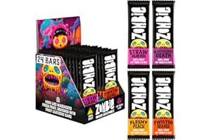 Zombie Fruit Bars, Variety Box (24 Bars, 4 Flavours), 100% Dried Fruit, Healthy Snacks for Adults, Kids, Low Calorie, Gluten Free, Vegan, Halal, Bulk, Real Fruit, No Added Sugar, Natural, Roll Ups