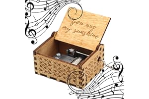 MINGZE Manovella in Legno Music Box meccanismo, varietà di Stili Carillon Creativo Personalizable, Best Gift for Kids Friends (You Are My Sunshine)