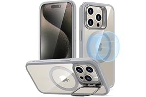 ESR Etui na iPhone'a 15 Pro, kompatybilne z MagSafe, wojskowe standardowe etui ochronne, zintegrowany stojak do ukrycia, etui na telefon komórkowy, odporne na zarysowania tył, seria Classic,