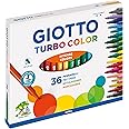 GIOTTO Turbo Color - Astuccio da 36 Pennarelli a Punta Fine, 2.8mm, Colori Intensi