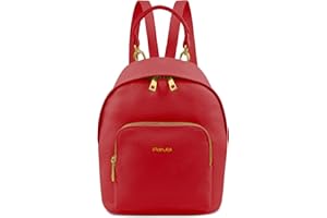 Parubi Zaino Donna in Vera Pelle, Zainetto Elegante da Viaggio, Daypack Zaini Casual Made in Italy, Zaino Borsa a Mano e Spalla Zainetto Leggero da Donna Ragazza Elegante, Ines
