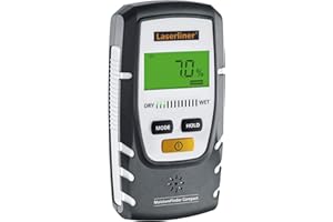 LASERLINER - MoistureFinder Compact - Feuchtemessgerät - Präzise Messungen, nicht zerstörbar - Holz und Materialien - Vielseitig - Digitale Anzeige - Kompakt - Einfache Handhabung