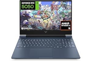 HP Victus 15-fb3035ns - Ordenador portátil Gaming 15" FHD (AMD Ryzen AI 5 340, 16GB RAM, 512GB SSD, NVIDIA GeForce RTX 5050, FreeDos) - Azul - Teclado QWERTY Español