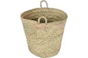 Bohome Living - Panier en Osier, Panier à linge en Paille, Panier de Rangement (M 50cm)