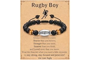 TEVOP Football Basketball Bracelet for Boys, Coach Gift for Men, Son, Grandson, Nephew, Brother