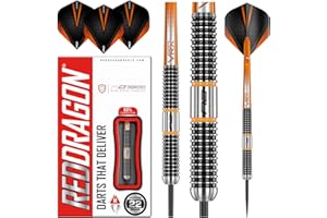 RED DRAGON Amberjack 22g, 24g ou 26g Fléchettes Pointes Acier avec Ailettes et Tiges de Flechettes