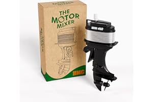 Hoyt Mercantile Co The Motor Mixer by HMC - Novelty Boat Motor Coffee Mixer Wind-Up Outboard Mini Boat Motor Stirrer Toy Beverage Works with Cups, Mugs, & Glasses - Unique Drink Mixing Gadget