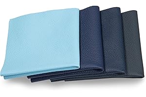 CLUB4BRANDS Recortes de cuero - restos de cuero azul, restos de cuero, tamaños grandes, ideal para bolsos, zapatos, reparaciones, decoraciones, manualidades, 1 kg, tamaño A5