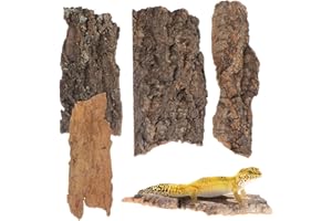 Veemoon Lot de 4 écorces de liège 2. 4 à 4. 5 cm d'écorce de reptile pour terrarium geckos, tortue, serpent, accessoires d'habitat