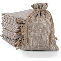 25 Sachets Cadeau Jute 13x18cm - Pochette Avec Cordon Pour Bijoux, Mariage, Noël